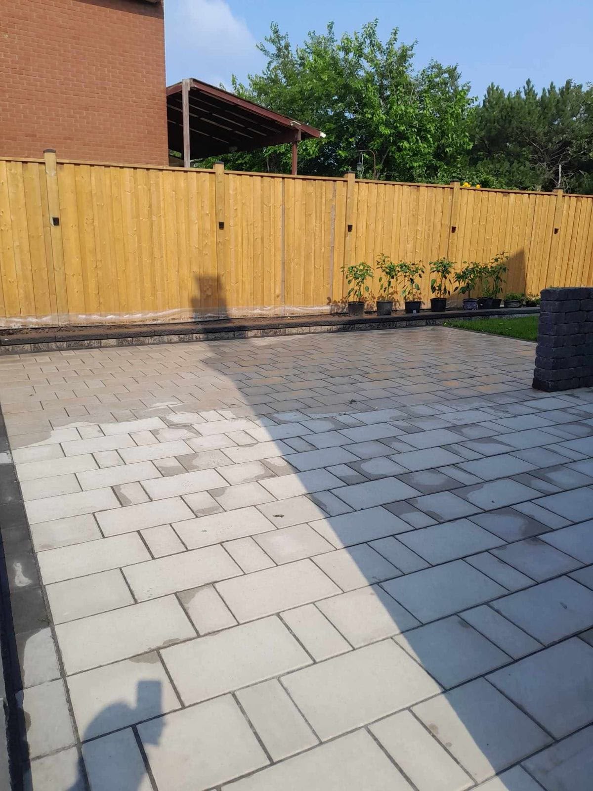 Backyard Patio with Privacy Fence